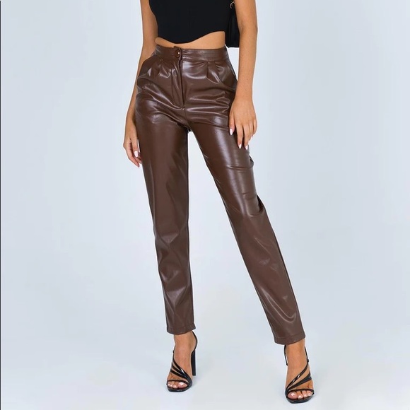 Princess Polly Pants - Princess Polly Faux Leather Pants